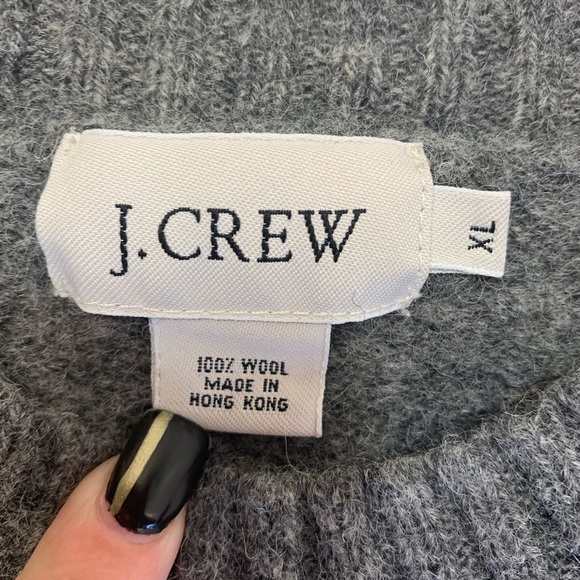 J. Crew Men’s 100% wool sweater grey with blue XL - Picture 5 of 6